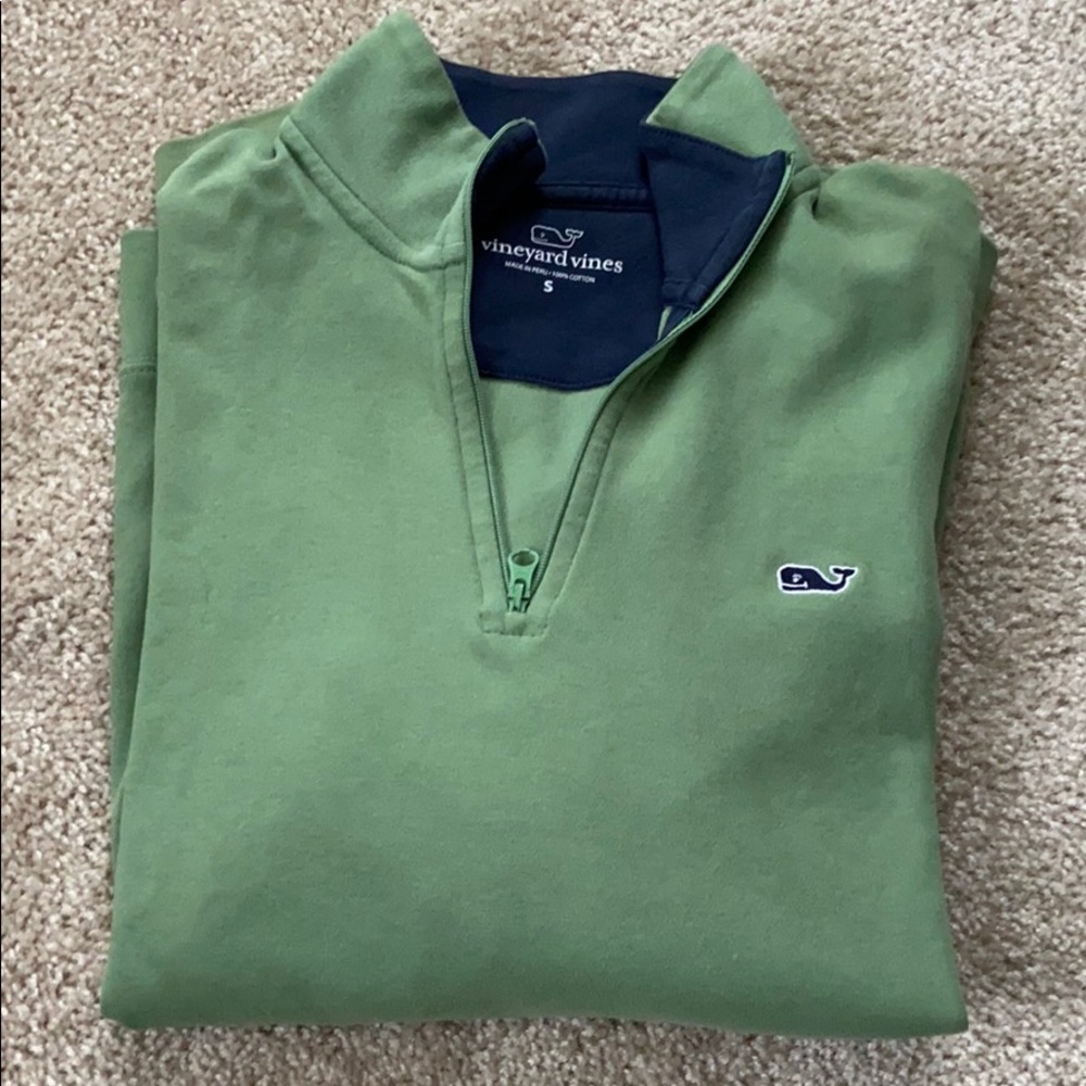 Vineyard Vines Green Quarter Zip Pullover